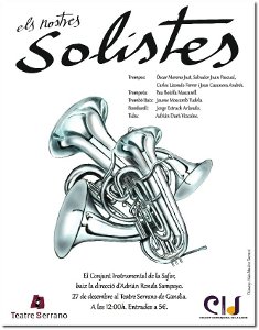 cartell anunciador concert els Nostres Solistes al Teatre Serrano de Gandia