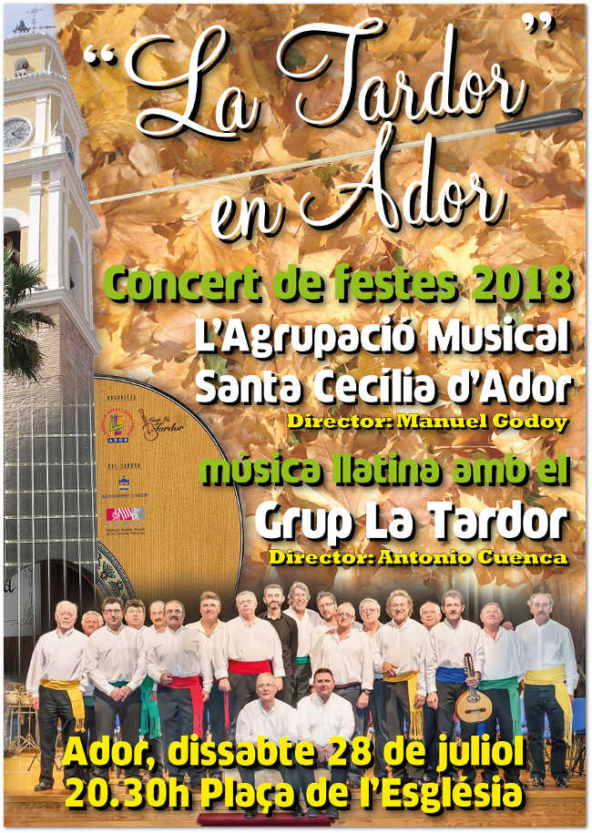 Cartell anunciador Concert de Festes 2017 de la banda de l'agrupació Santa Cecília d'Ador