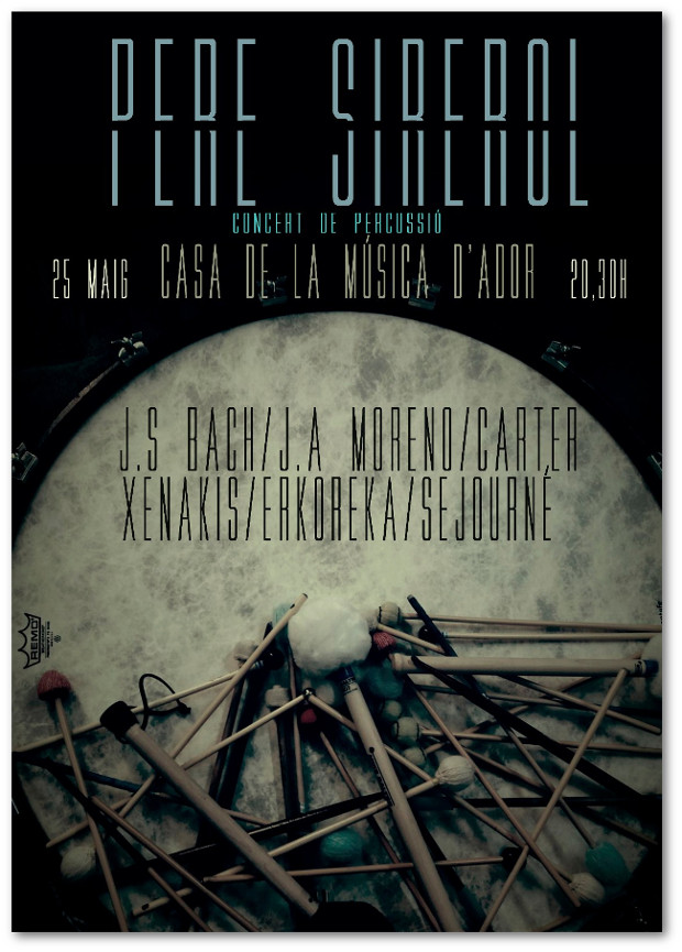 Cartell anunciador del concert de percussió de Pere Sirerol Braco