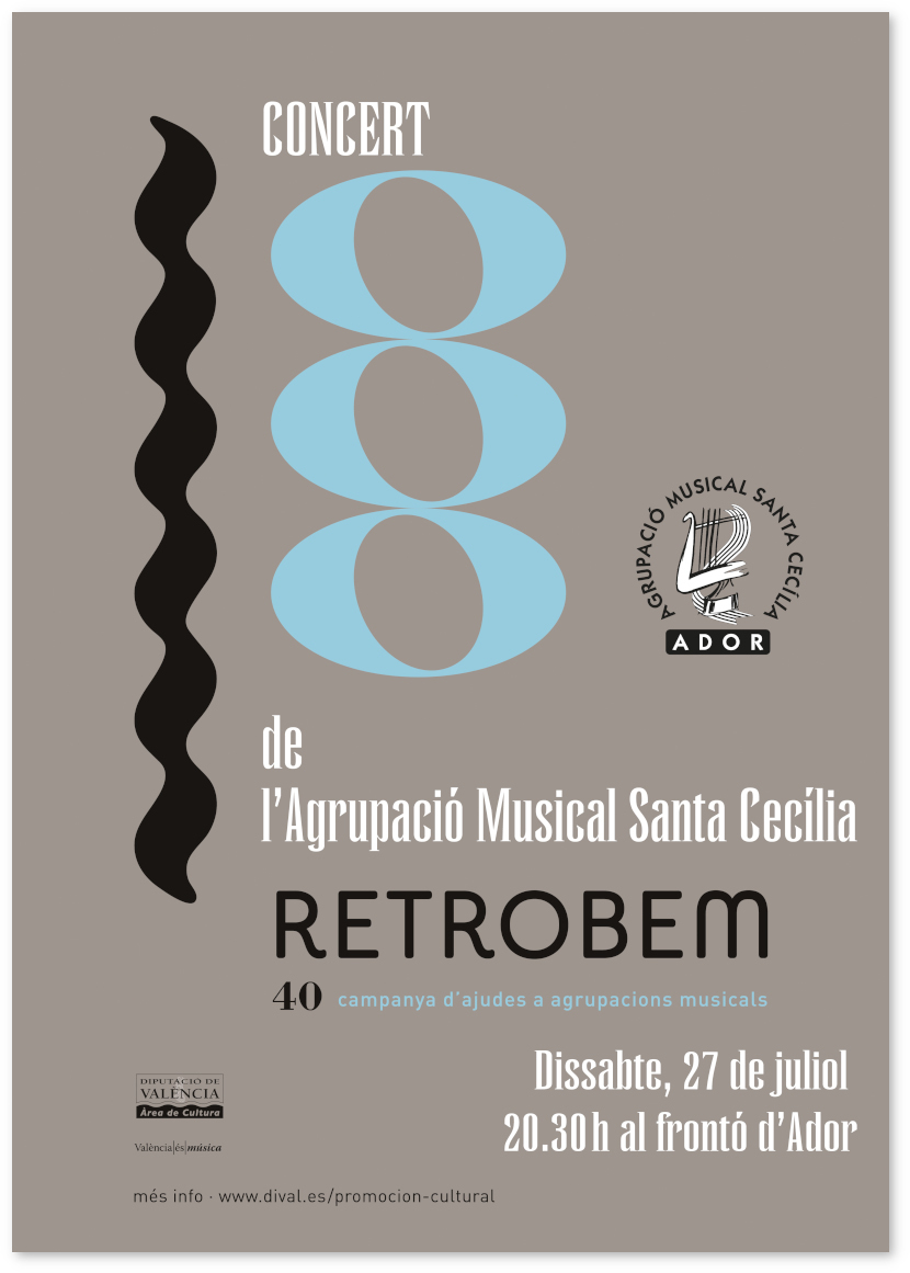 Cartell anunciador del concert líric de la Banda de l'Agrupació Musical Santa Cecília d'Ador