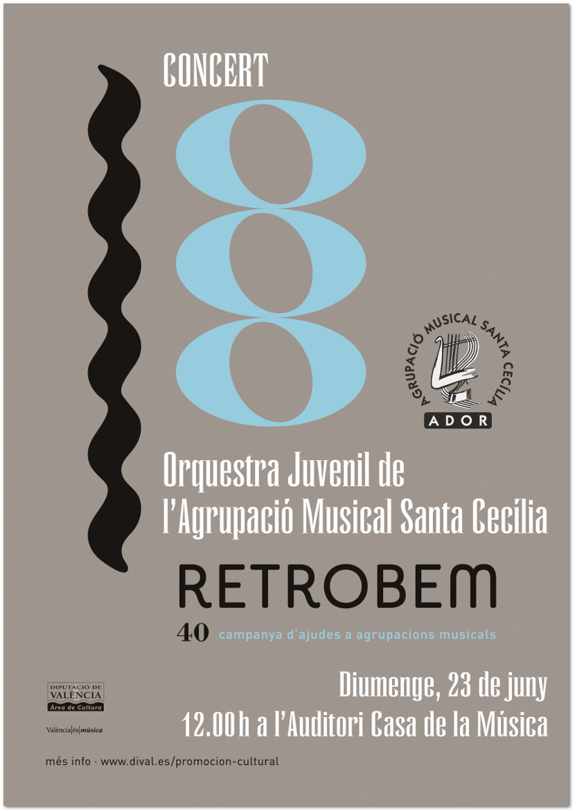 Cartell anunciador del concert de la Banda Jove de l'Agrupació Musical Santa Cecília d'Ador