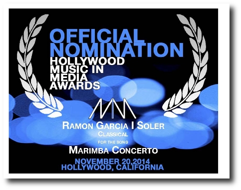 Cartell Nominació Ramon Garcia i Soler als Premis HOLLYWOOD MUSIC IN MEDIA AWARDS