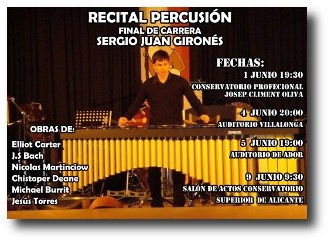 imatge que representa Sergio davant una marimba