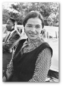 fotografia del personatge principal de la composició, Rosa Parks