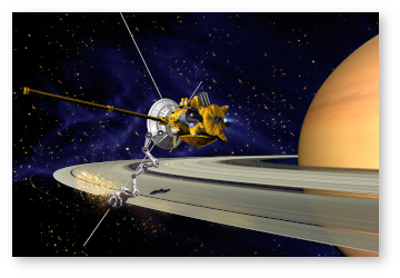 fotografia de la sonda Cassini orbitant al voltant de Saturn