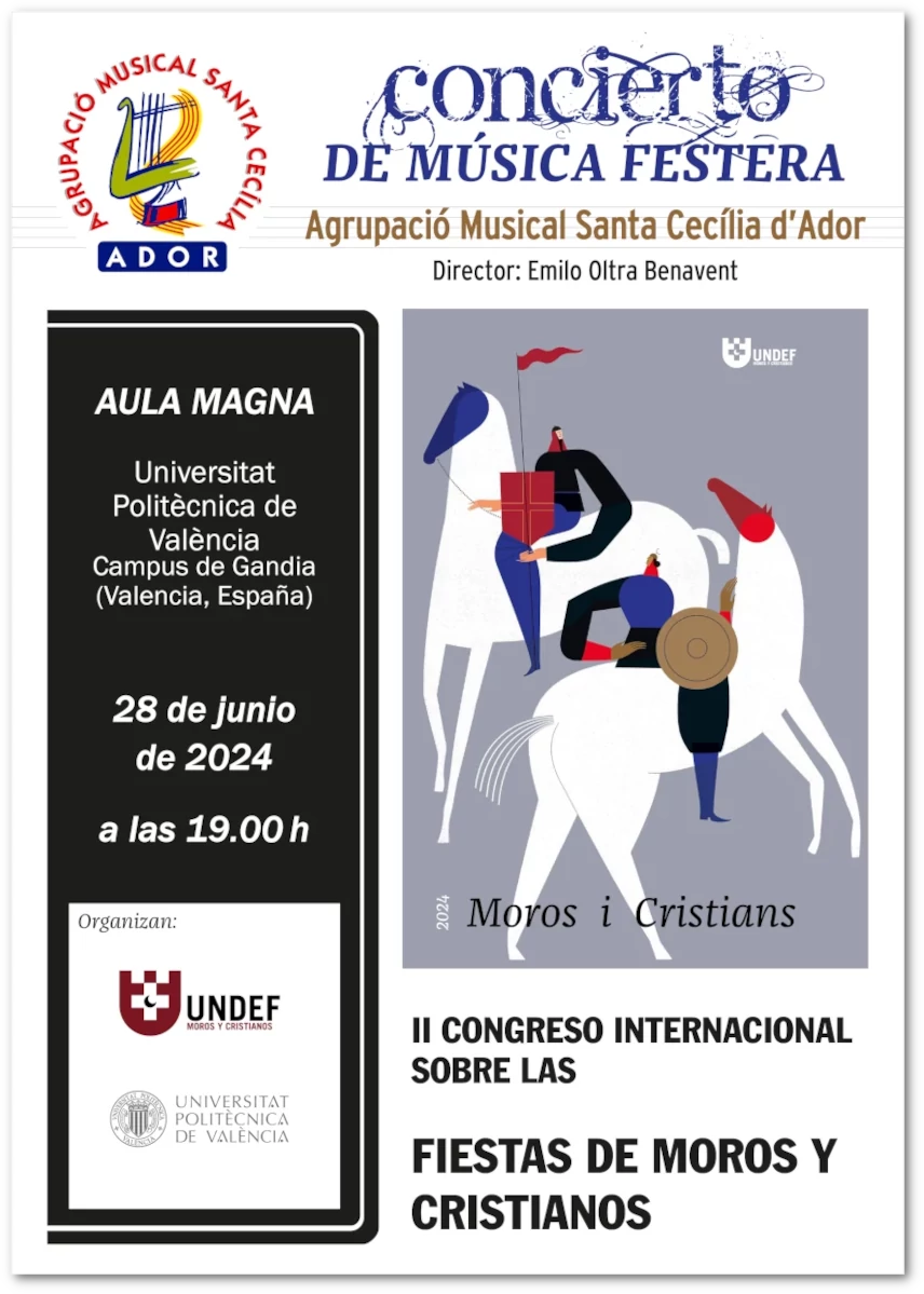 Cartell  del Concert de Música Festera, juny 2024, Aula Magna UPG