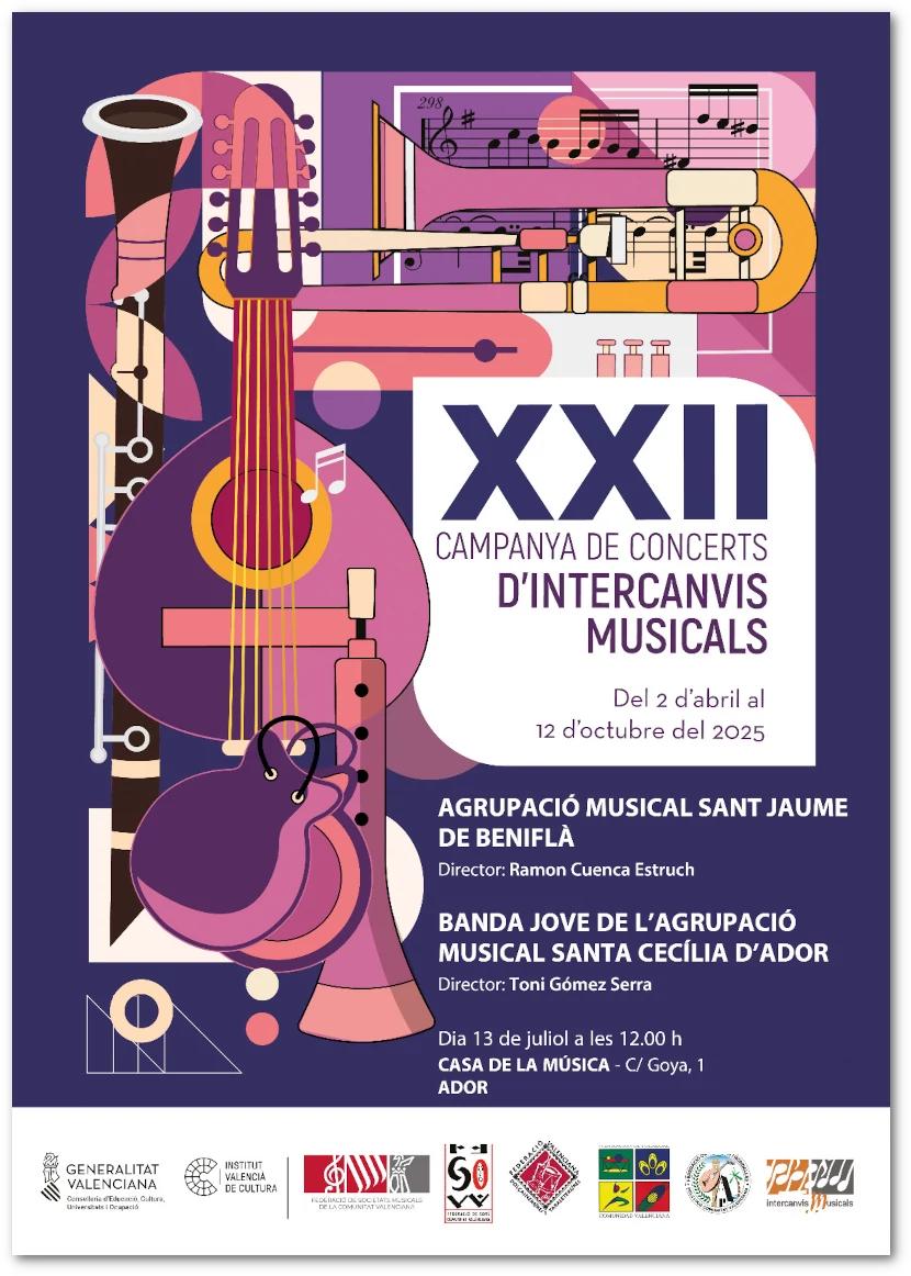 Cartell informatiu del concert XXII Campanya d'intercanvis Musicals